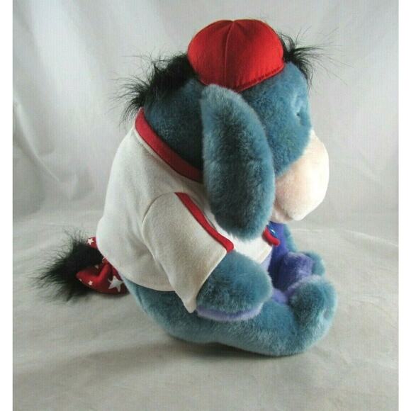 Disney Store Patriotic Eeyore Stuffed Plush Animal Pooh Friend 11" Character Toy - Picture 4 of 9